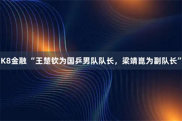 K8金融 “王楚钦为国乒男队队长,梁靖崑为副队长”